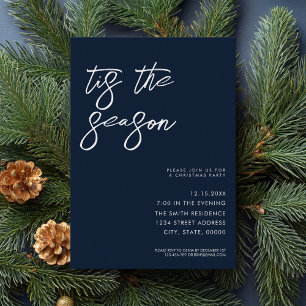 Tis The Season Minimalist Modern Christmas Party Invitation