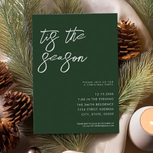 Tis The Season Minimalist Modern Christmas Party Invitation