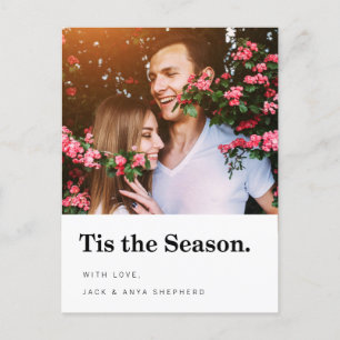 Tis the Season Modern Holiday Photo Postcard