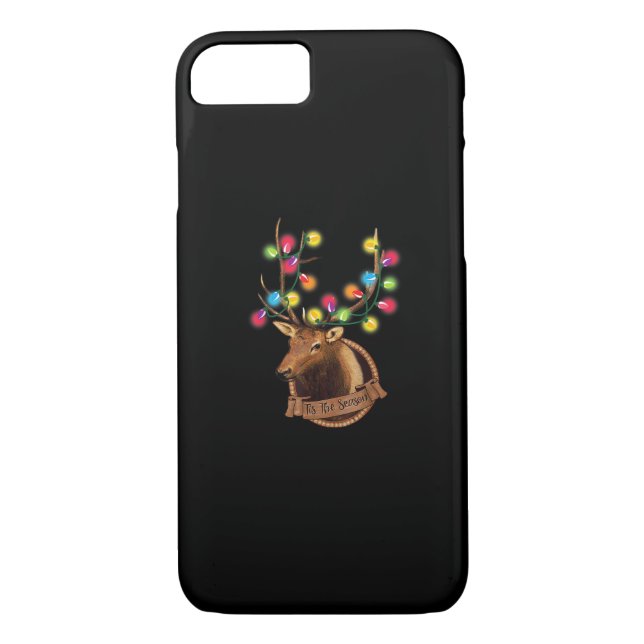 Tis The Season Mounted Reindeer With Christmas Lig Case-Mate iPhone Case (Back)