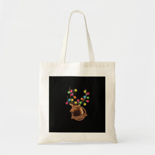 Tis The Season Mounted Reindeer With Christmas Lig Tote Bag