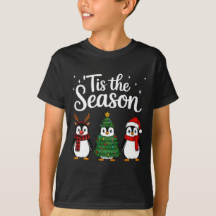 Tis The Season Penguin Christmas Santa Long Sleeve T-Shirt