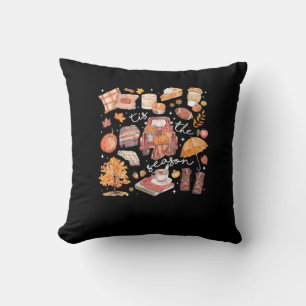 Tis The Season Pumpkin Autumn Fall Yall Leaves Tha Throw Pillow