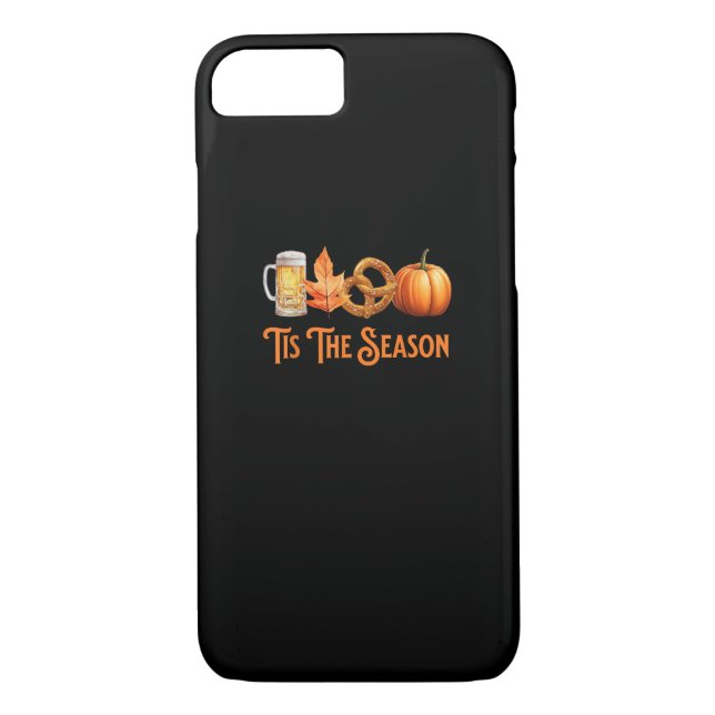 Tis The Season Pumpkin Beer Pretzel Fall Funny Okt Case-Mate iPhone Case (Back)