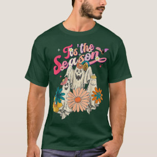Tis the Season Pumpkin Boo 60s 70s Hippie Hallowee T-Shirt