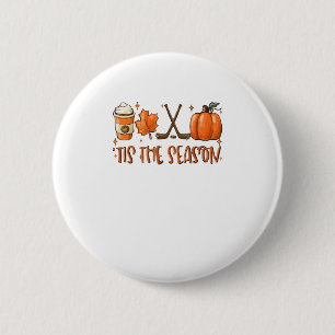 Tis The Season Pumpkin Latte Fall Leaves Thanksgiv 2 Inch Round Button