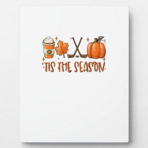 Tis The Season Pumpkin Latte Fall Leaves Thanksgiv Plaque