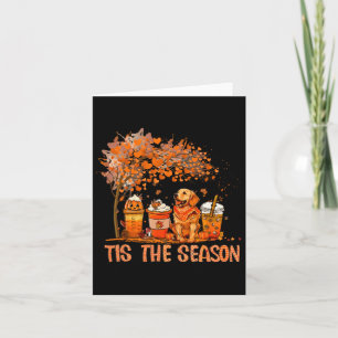 Tis The Season Pumpkin Latte Golden Retrieve Hallo Card