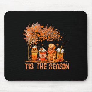 Tis The Season Pumpkin Latte Golden Retrieve Hallo Mouse Pad