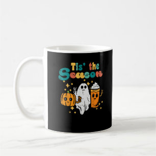 Tis The Season Pumpkin Latte Retro Halloween Fall Coffee Mug