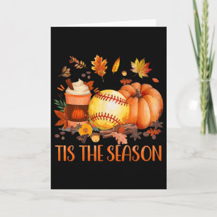 Tis The Season Pumpkin Leaf Latte Fall Softll Tees Card