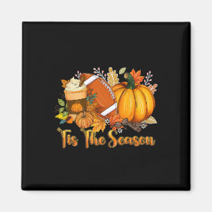 Tis The Season Pumpkin Leaf Latte Fall Thanksgivin Magnet