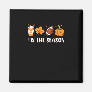 Tis The Season Pumpkin Leaf Latte Fall Thanksgivin Magnet