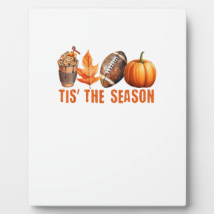 Tis The Season Pumpkin Leaf Latte Fall Thanksgivin Plaque