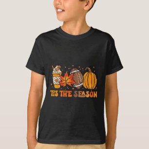 Tis The Season Pumpkin Leaf Latte Fall Thanksgivin T-Shirt