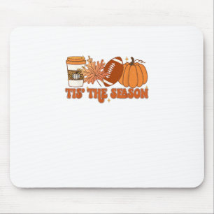 Tis The Season Pumpkin Leaf Thanksgiving Football  Mouse Pad