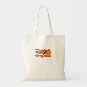Tis The Season Pumpkin Leaf Thanksgiving Football Tote Bag