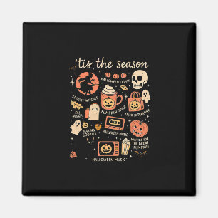 Tis The Season Pumpkin Leaves Autumn Halloween  Magnet