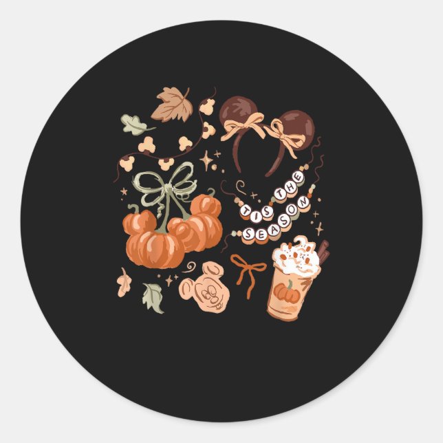 Tis The Season Pumpkin Season, Fall Harvest Autumn Classic Round Sticker (Front)