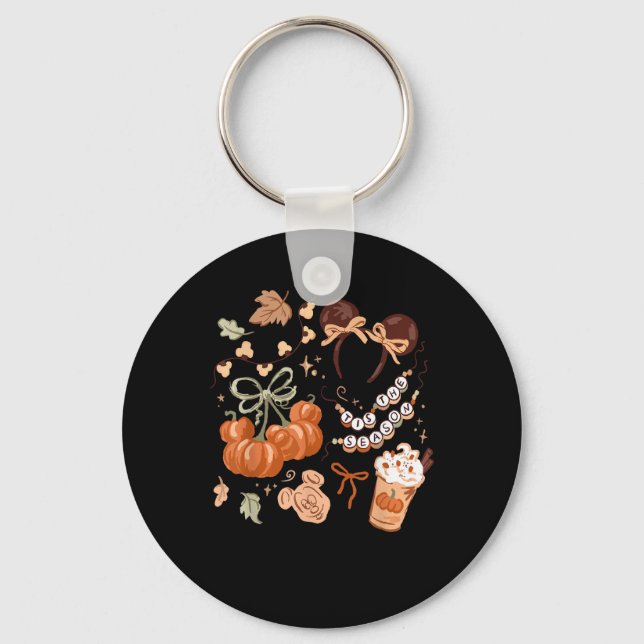Tis The Season Pumpkin Season, Fall Harvest Autumn Keychain (Front)