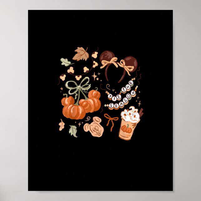 Tis The Season Pumpkin Season, Fall Harvest Autumn Poster (Front)