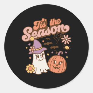 Tis The Season Pumpkin Spice Fall Autumn Halloween Classic Round Sticker