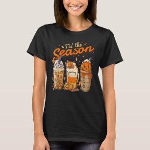 Tis The Season Pumpkin Spice Latte Halloween Fall T-Shirt