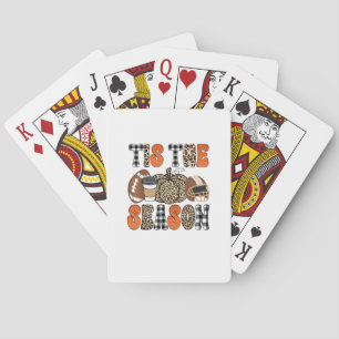 Tis The Season Pumpkin Thanksgiving Football Funny Playing Cards