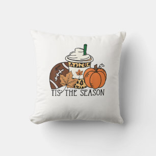 Tis The Season Pumpkin Thanksgiving Football Minim Throw Pillow