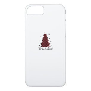 Tis The Season Red Plaid Christmas Tree Case-Mate iPhone Case