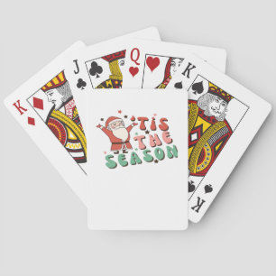 Tis The Season Retro Christmas Santa Playing Cards
