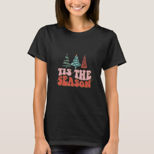 Tis The Season Retro Christmas Tree Snowman Xmas T-Shirt
