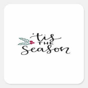 Tis The Season Retro Classic Design Square Sticker