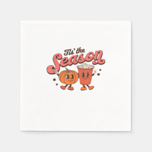 Tis The Season Retro Halloween Fall Party Vintage  Napkin
