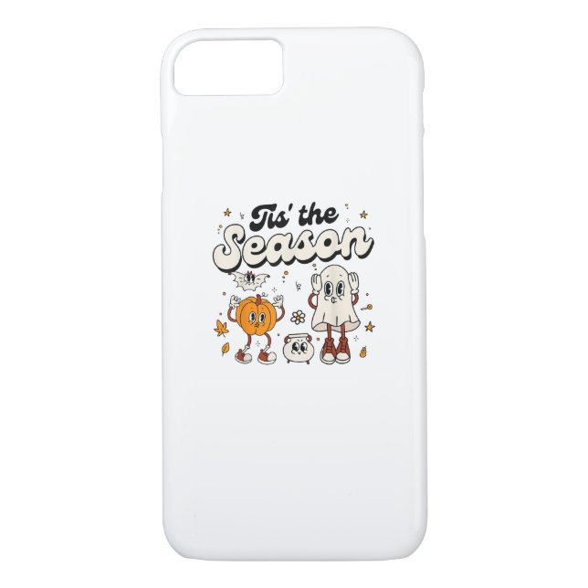Tis The Season Retro Halloween Party Funny Boo Pum Case-Mate iPhone Case (Back)