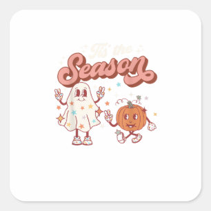 Tis The Season Retro Halloween Party Funny Graphic Square Sticker