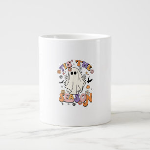 Tis The Season Retro Halloween Party Funny Minimal Large Coffee Mug