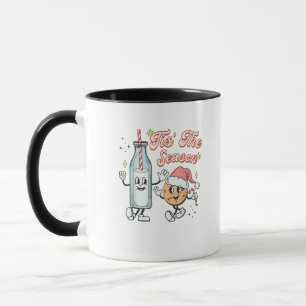 Tis The Season Retro Milk And Cookie Christmas Mug