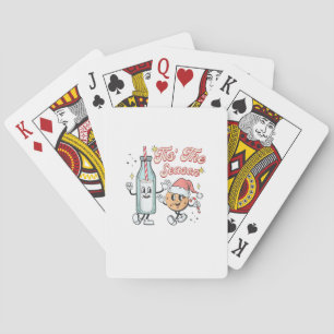 Tis The Season Retro Milk And Cookie Christmas Playing Cards