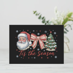 Tis The Season Santa Coquette Christmas Tree Holiday Card