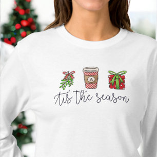Tis the Season Script Initial Coffee Gift T-Shirt