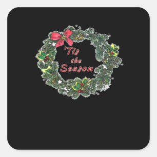 Tis The Season Shadowed Square Sticker