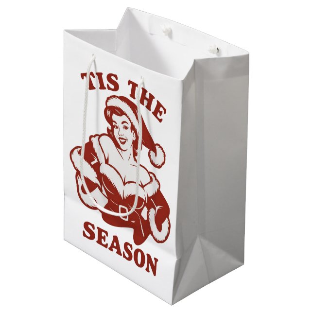 Tis The Season Snarky Christmas Sarcastic Funny  Medium Gift Bag (Front Angled)