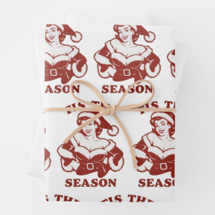 Tis The Season Snarky Christmas Sarcastic Funny  Wrapping Paper Sheet