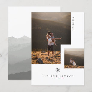 Tis the Season Snowflake Multi Photo Holiday Invitation
