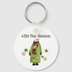 Tis the Season Snowman T-shirts and Gifts Keychain