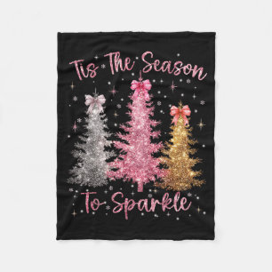 Tis The Season Sparkle Christmas Tree Xmas Women G Fleece Blanket