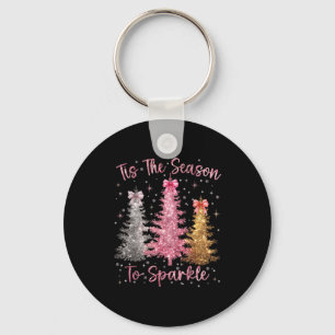 Tis The Season Sparkle Christmas Tree Xmas Women G Keychain