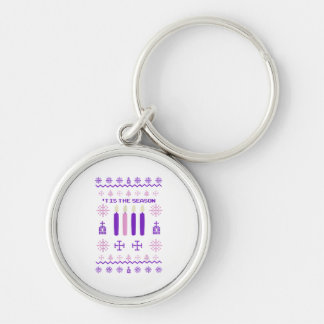Tis The Season Sweater Christmas Xmas Catholic Keychain