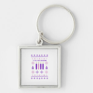 Tis The Season Sweater Christmas Xmas Catholic Keychain